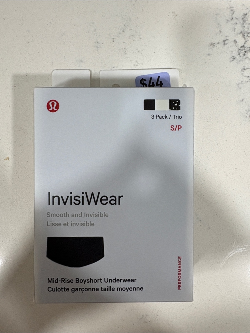 lululemon InvisiWear 3-Pack MR Boyshort - BLK/CABA/HSMO